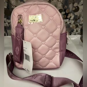 Beautiful New w/tags Pink Betsy Johnson  backpack small/medium size lots of room